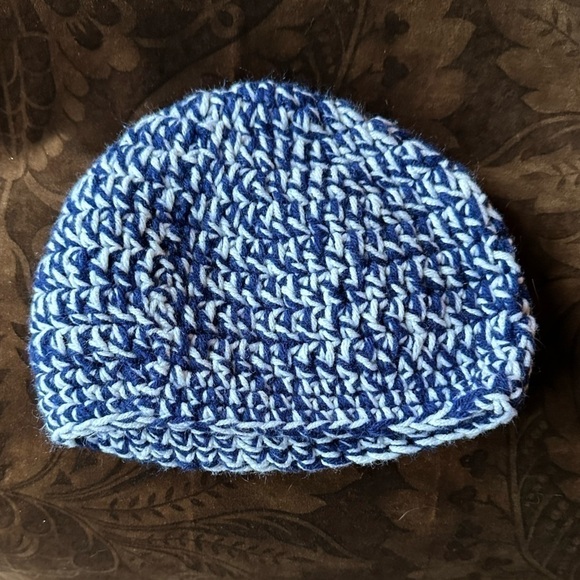 Handmade Blue and white crochet hat acrylic - Picture 1 of 4